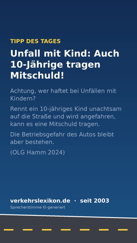 Unfall mit Kind: Wann haftet ein 10-Jähriger mit?