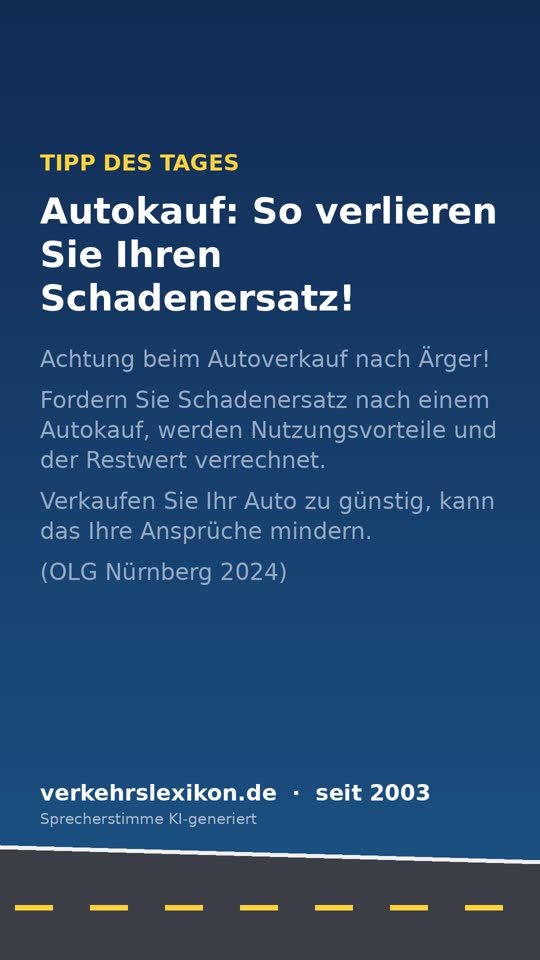 Auto zu billig verkauft? So verlieren Sie den Schadenersatz
