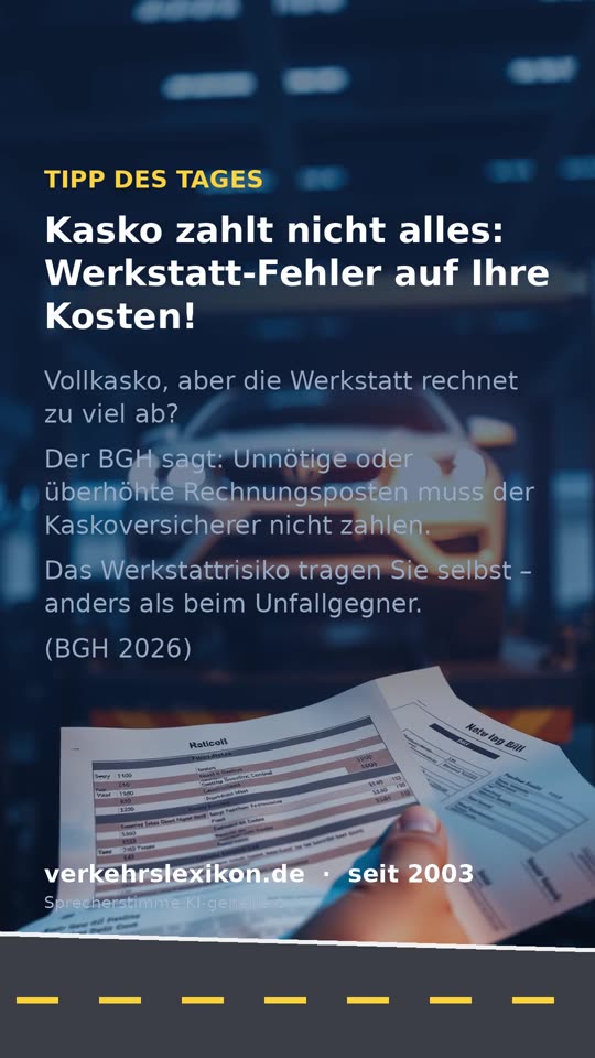Zu hohe Werkstattrechnung: Vollkasko muss nicht zahlen