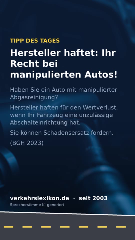 Abschalteinrichtung: BGH bestätigt Schadensersatzanspruch