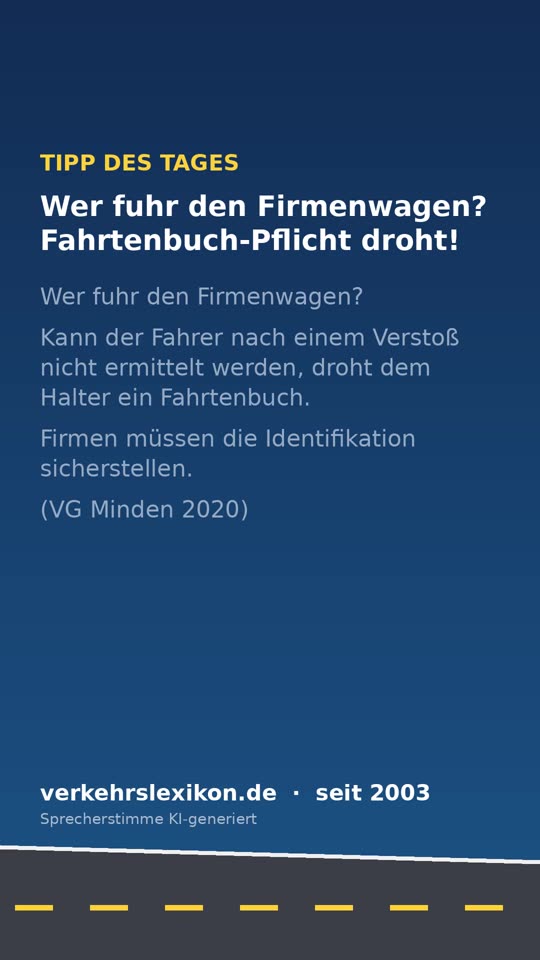 Firmenwagen geblitzt: Wann droht dem Halter ein Fahrtenbuch?
