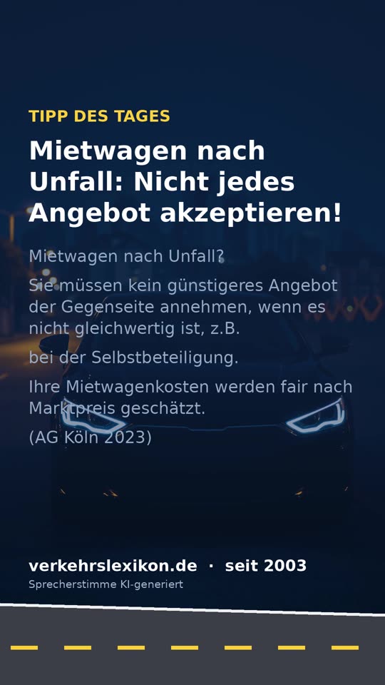 Mietwagen nach Unfall: Nicht jedes Angebot akzeptieren!