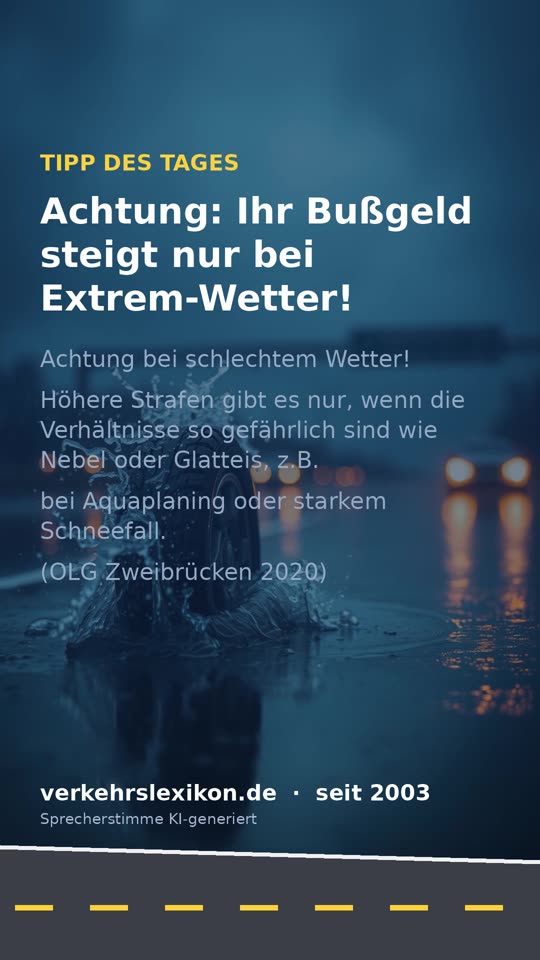 Schlechtes Wetter: Wann das Bußgeld wirklich steigt
