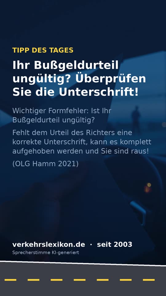 Fehlende Unterschrift: Macht das Ihr Bußgeldurteil ungültig?