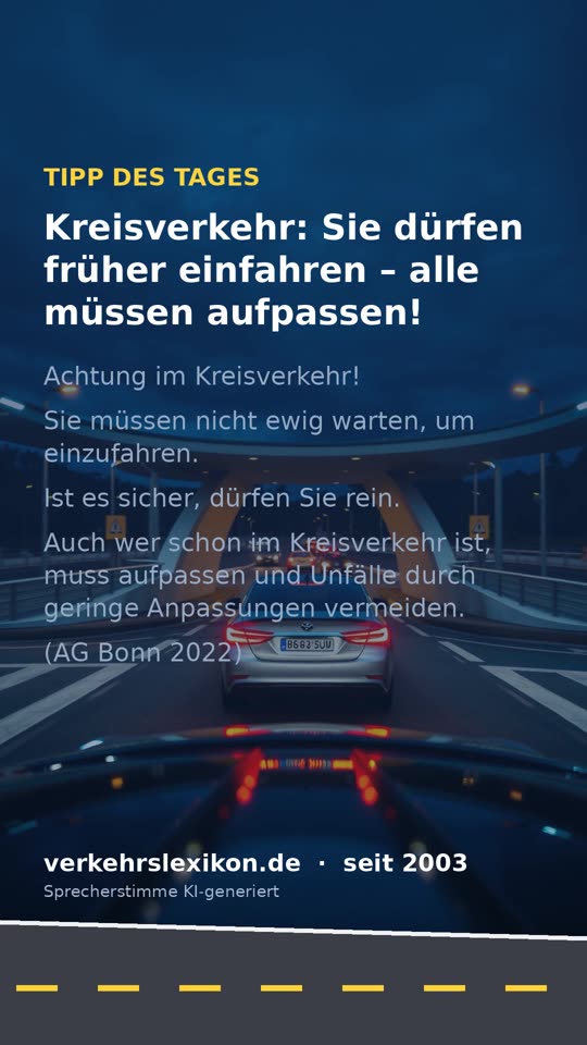 Kreisverkehr: Früher einfahren erlaubt – aber alle aufpassen!