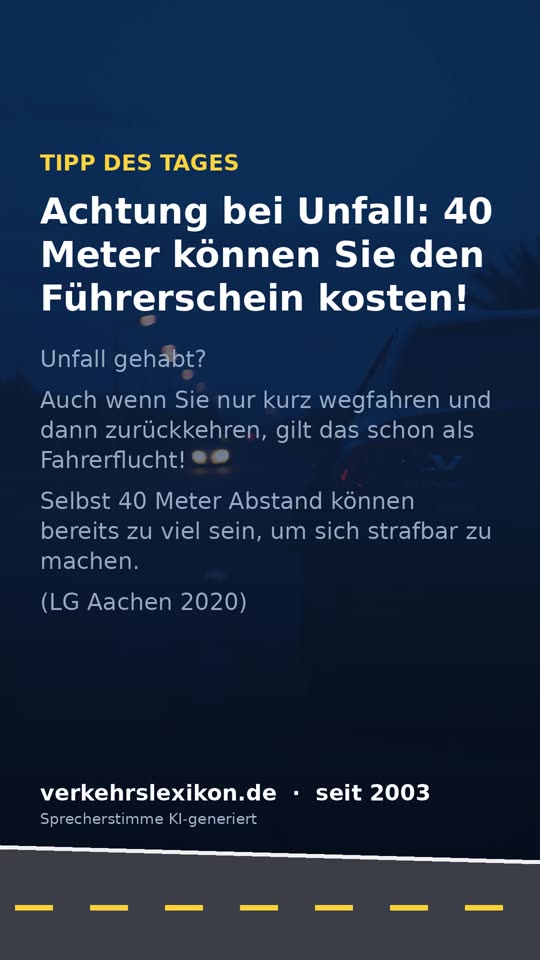Fahrerflucht: 40 Meter Entfernung können schon zu viel sein