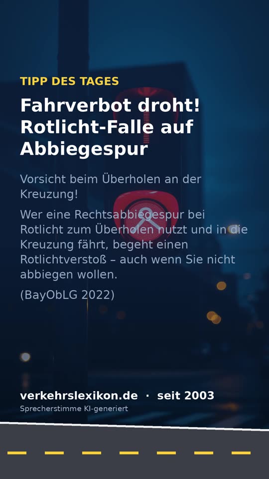 Fahrverbot droht: Rotlichtfalle auf der Abbiegespur
