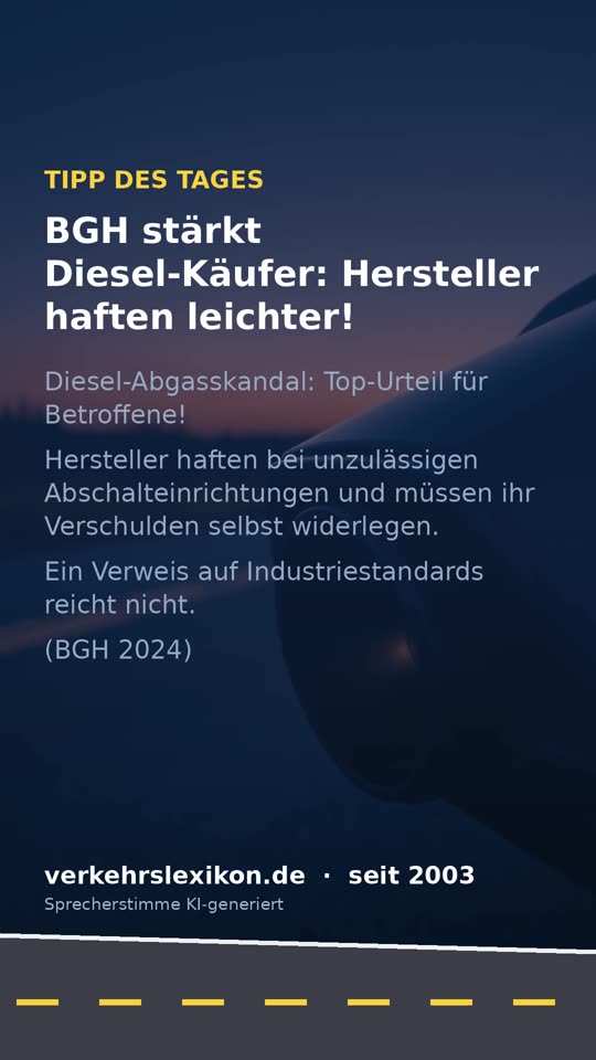 Diesel-Skandal: BGH erleichtert Haftung der Hersteller