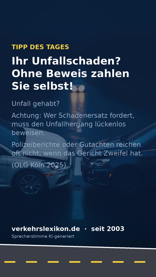 Ihr Unfallschaden? Ohne Beweis zahlen Sie selbst!