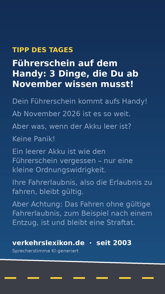 Führerschein auf dem Handy: Was ab November 2026 wichtig wird
