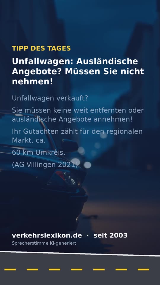 Restwert: Ausländische Angebote müssen Sie nicht akzeptieren