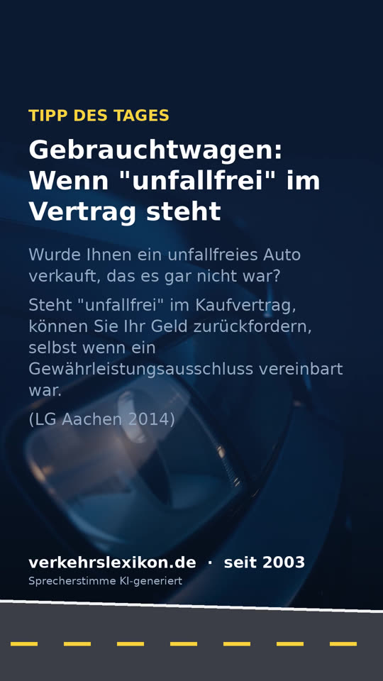 Unfallwagen gekauft, obwohl "unfallfrei" im Vertrag steht?