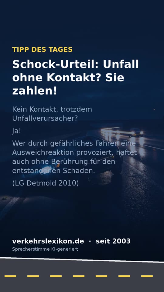 Unfall ohne Kontakt: Wer zahlt den Schaden?
