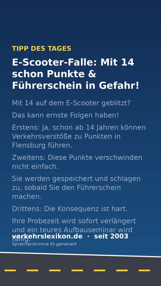 E-Scooter-Verstoß mit 14: Punkte & Führerschein in Gefahr!