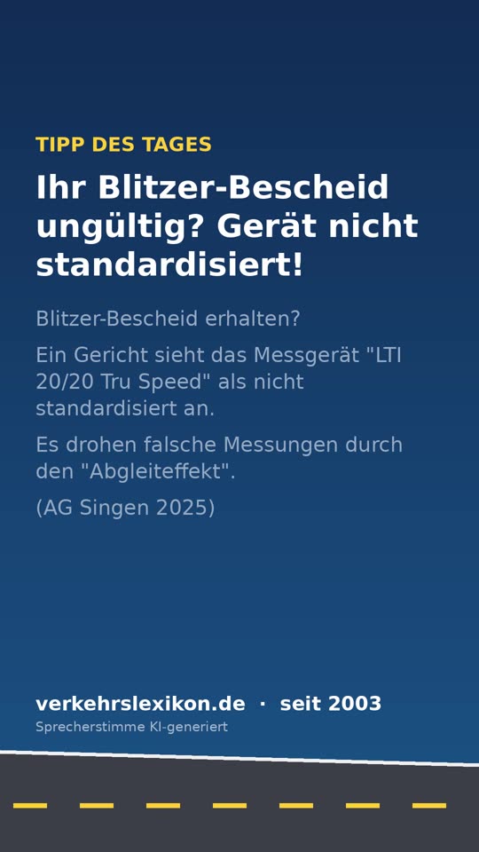 Urteil: Blitzer-Messung mit LTI 20/20 Tru Speed fehlerhaft